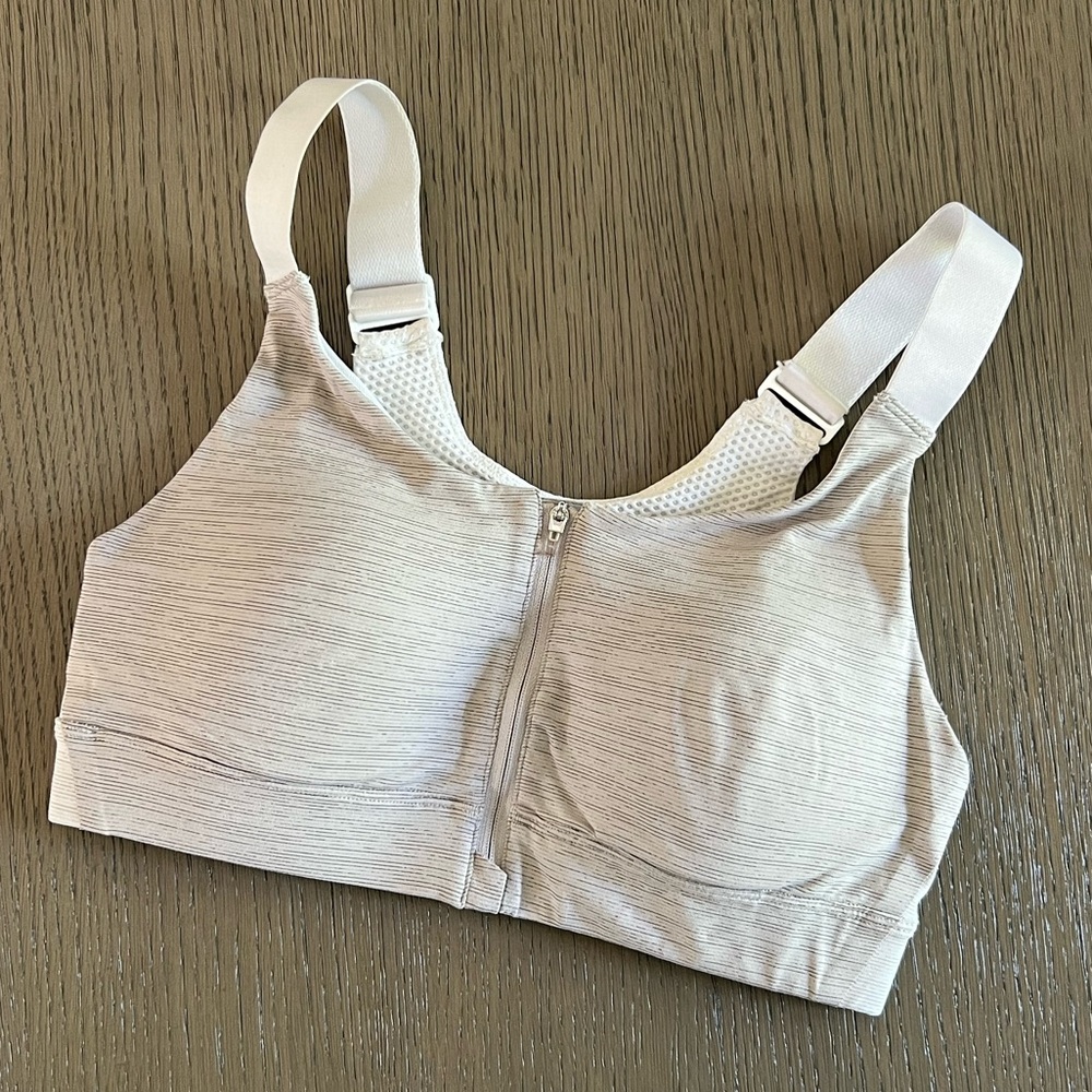 Outdoor Voices Zip Bra in Beige